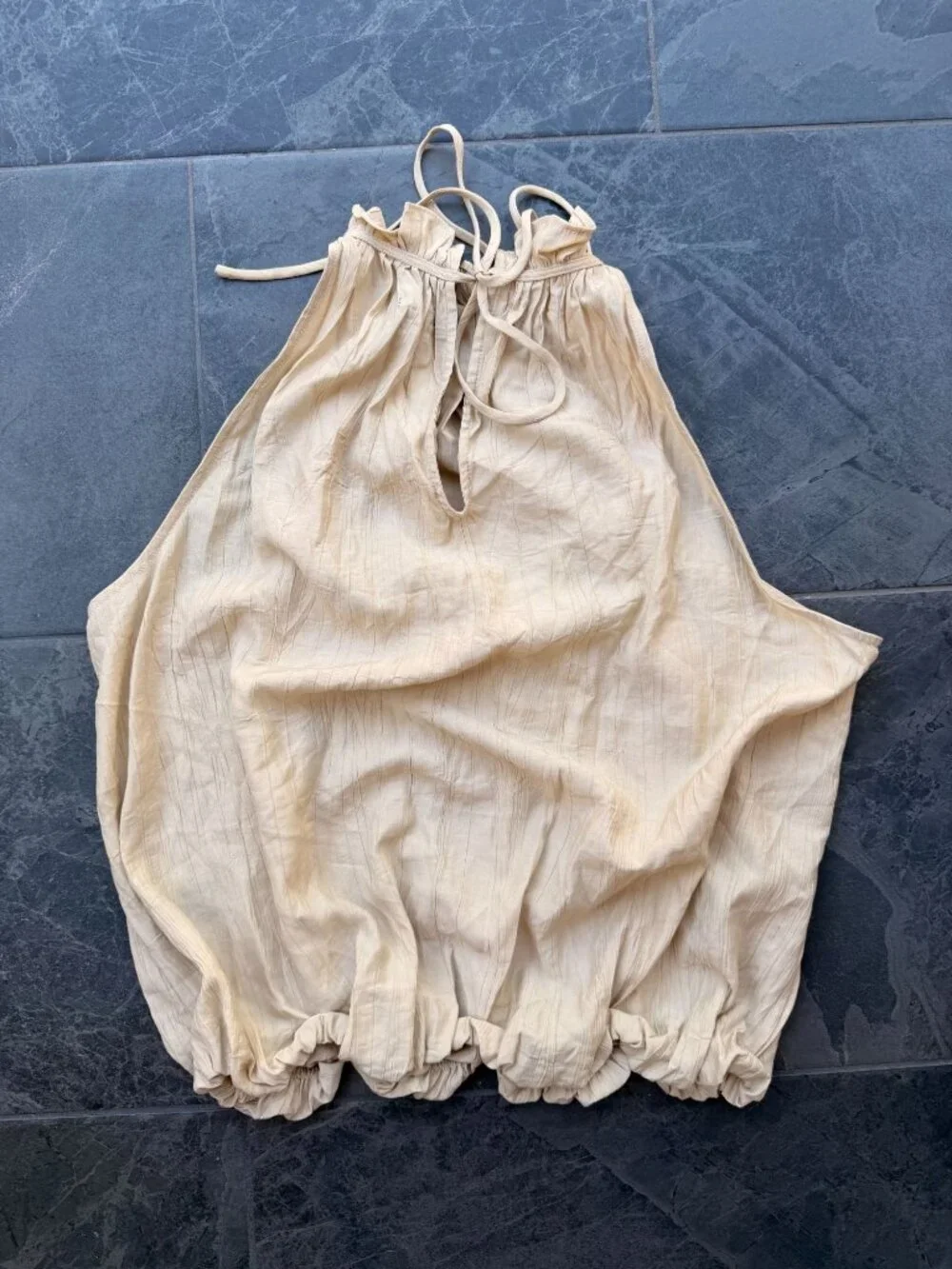 zara high neck tan neutral blouse beaded small fall officecore